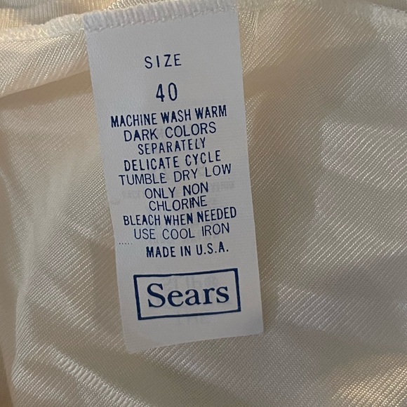 Sears Vintage Ivory 'The Doesn't Slip' full length chemise 40 - Picture 7 of 9